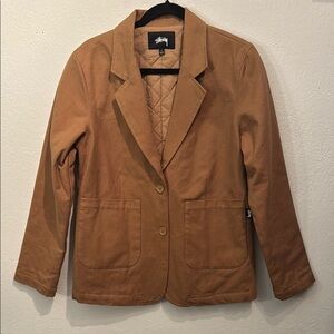 Stussy Women's Cotton Tan Blazer Jacket size S
